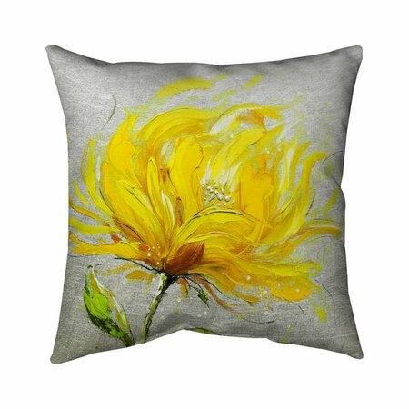 FONDO 26 x 26 in. Yellow Fluffy Flower-Double Sided Print Indoor Pillow FO2774649